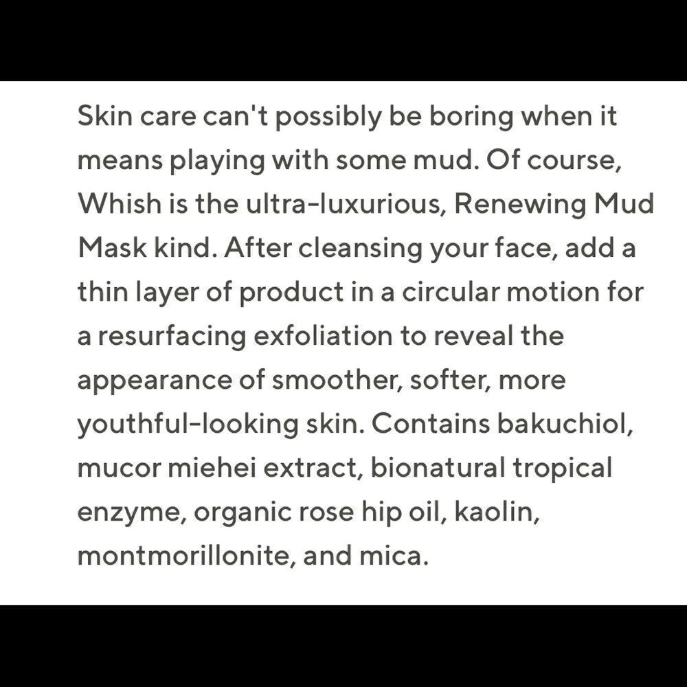 NEW Whish Beauty Renewing Mud Mask w/ Bakuchiol - Picture 3 of 5